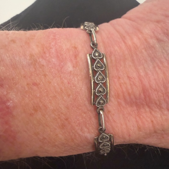 ✨ Vintage Art Deco Vermeil & Marcasite Bracelet | Estate Heirloom ✨ - Picture 7 of 10